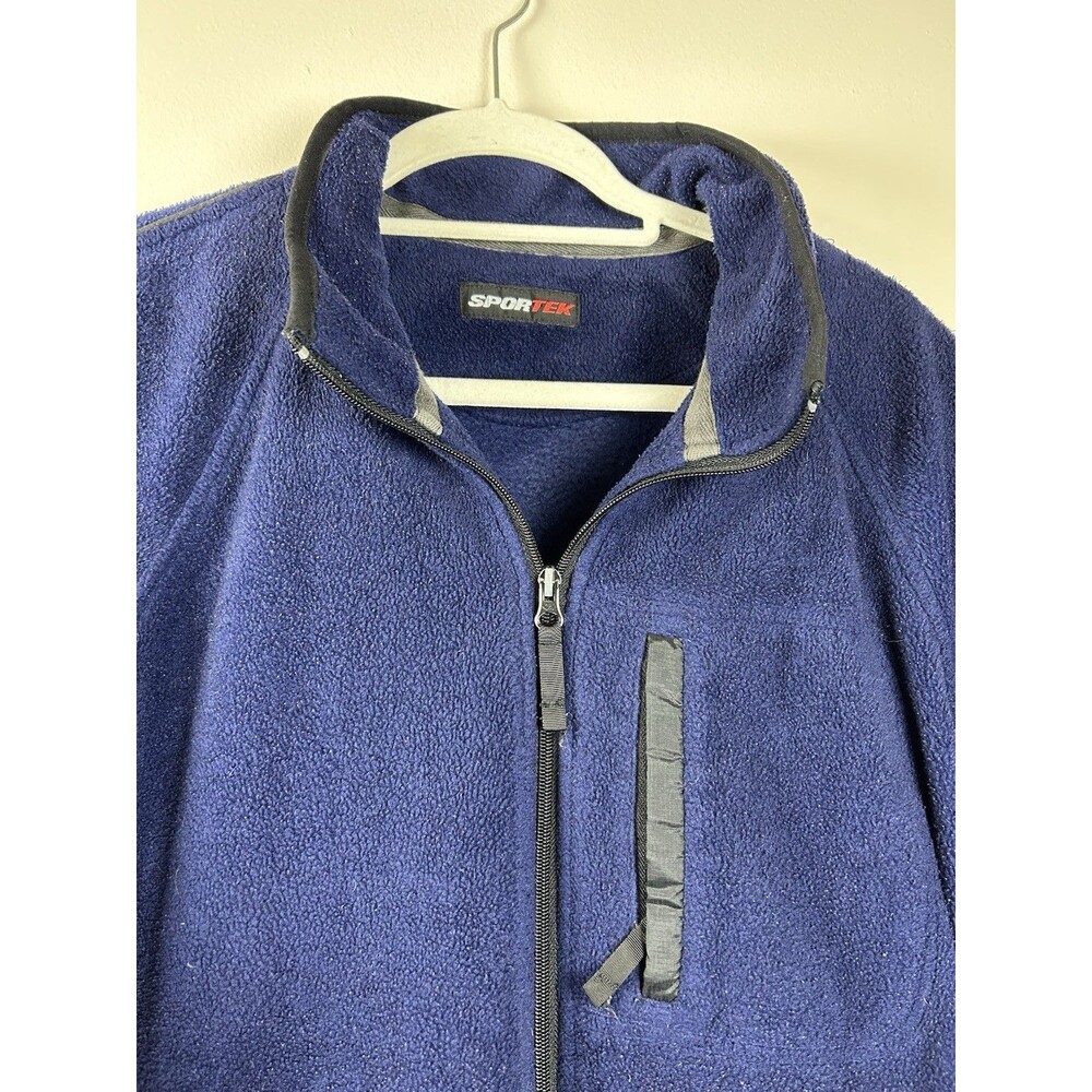 Sport-Tek Men's 2XL Blue Full Zip Jacket w/ Pockets Stand-Up Collar Regular